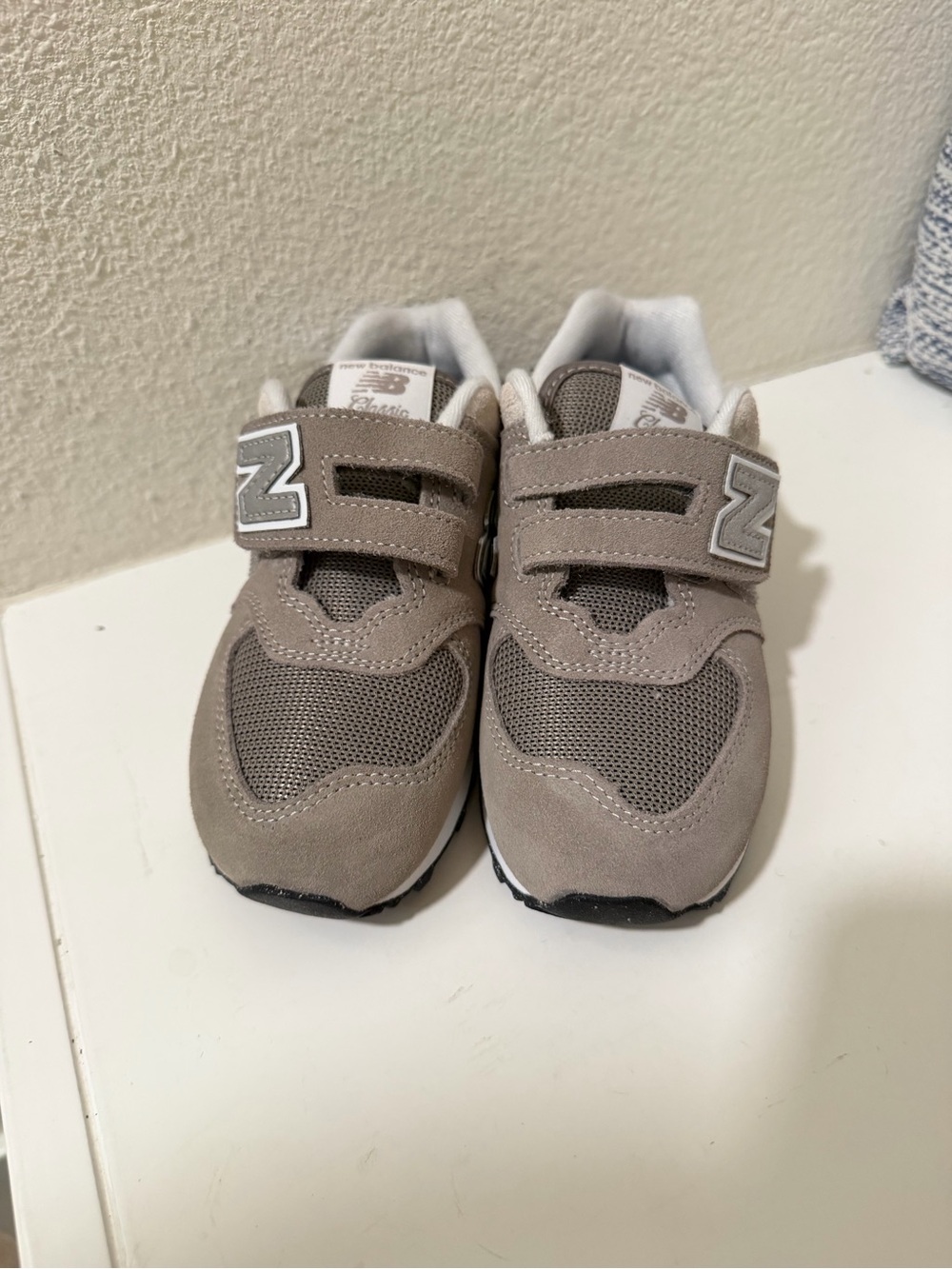 New Balance Kids Gray Velcro Sneakers 11.5 wide